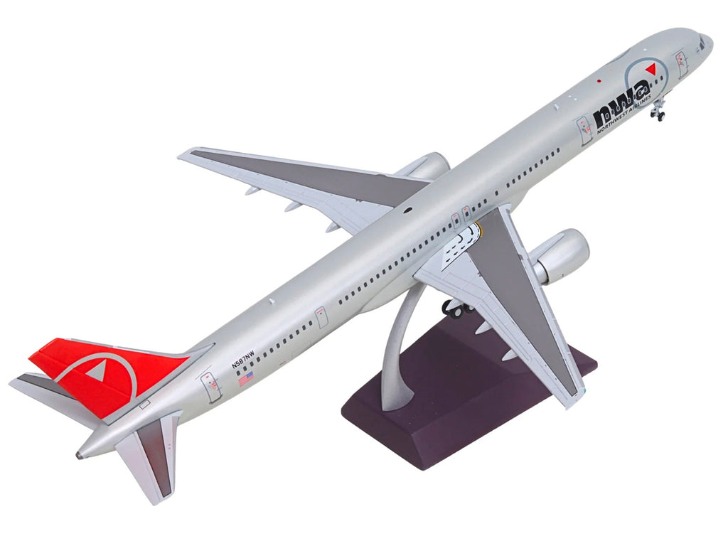 Boeing 757-300 Commercial Aircraft "Northwest Airlines" (N587NW) Silver with Red Tail "Gemini 200" Series 1/200 Diecast Model by GeminiJets - image 3
