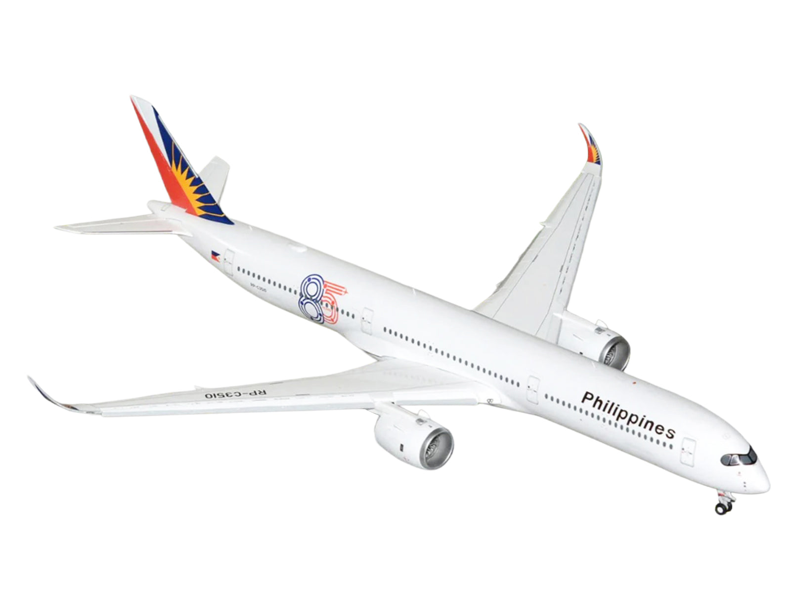 Airbus A350-1000 Commercial Aircraft with Flaps Down "Philippine Airlines" (RP-C3510) White with Tail Graphics "Gemini 200" 1/200 Diecast Model Airplane by GeminiJets - image 2