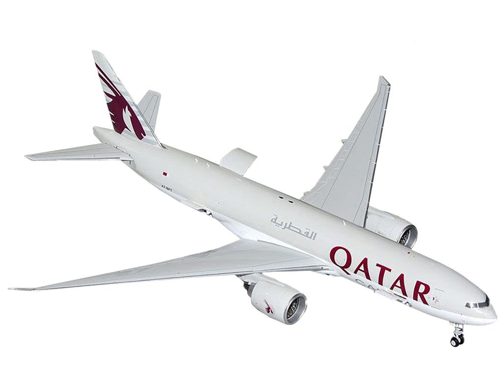 Boeing 777F Commercial Aircraft "Qatar Cargo" (A7-BFT) Gray with Tail Graphics "Gemini 200 - Interactive" Series 1/200 Diecast Model Airplane by GeminiJets - image 2