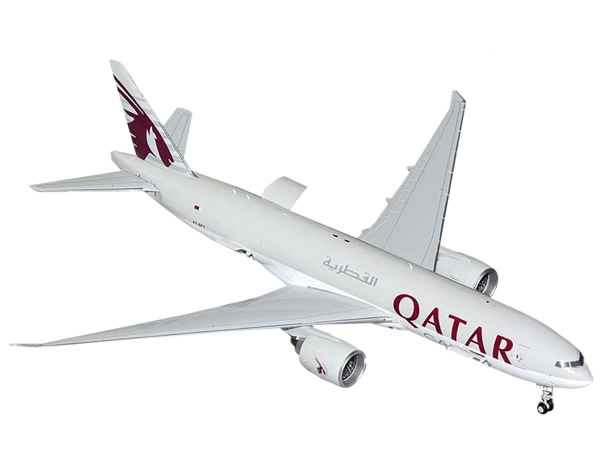 Boeing 777F Commercial Aircraft "Qatar Cargo" (A7-BFT) Gray with Tail Graphics "Gemini 200 - Interactive" Series 1/200 Diecast Model Airplane by GeminiJets - image 2