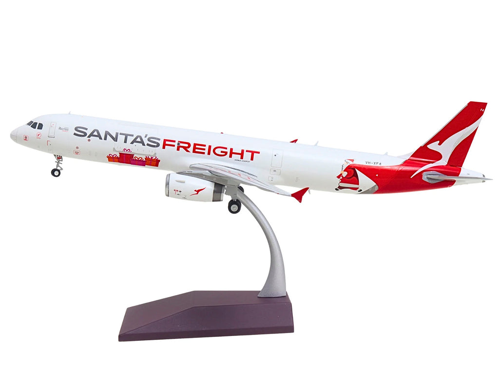 Airbus A321P2F Commercial Aircraft "Qantas Freight - Santa’s Freight" (VH-XF4) White with Graphics and Red Tail "Gemini 200" Series 1/200 Diecast Model by GeminiJets - image 2