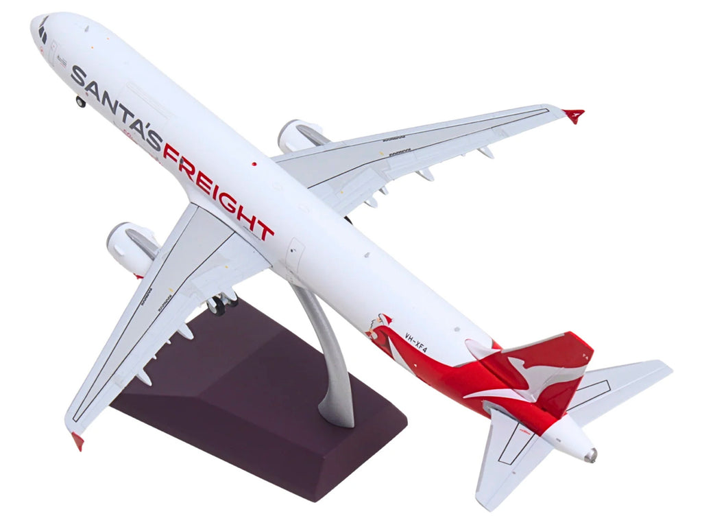 Airbus A321P2F Commercial Aircraft "Qantas Freight - Santa’s Freight" (VH-XF4) White with Graphics and Red Tail "Gemini 200" Series 1/200 Diecast Model by GeminiJets - image 4