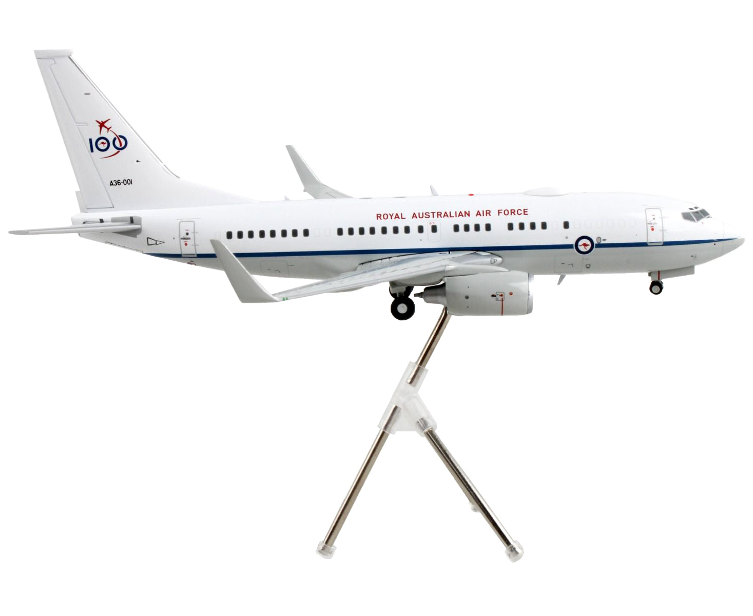 Boeing 737-700 Transport Aircraft "Royal Australian Air Force 100th Anniversary - A36-001" White and Gray "Gemini 200" Series 1/200 Diecast Model Airplane by GeminiJets - image 2