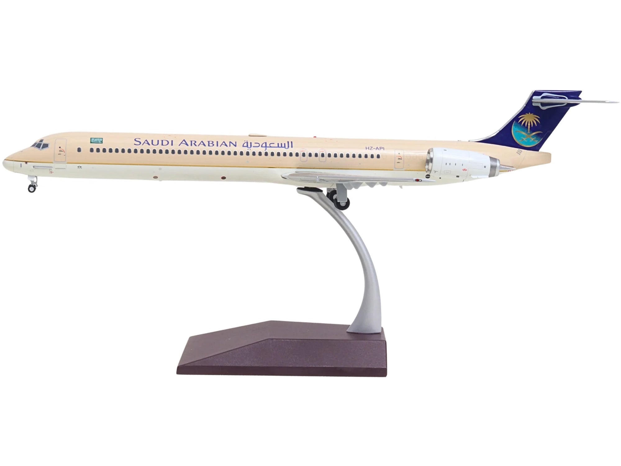 McDonnell Douglas MD-90 Commercial Aircraft "Saudia Airlines" (HZ-API) Beige with Blue Tail "Gemini 200" Series 1/200 Diecast Model by GeminiJets - image 2