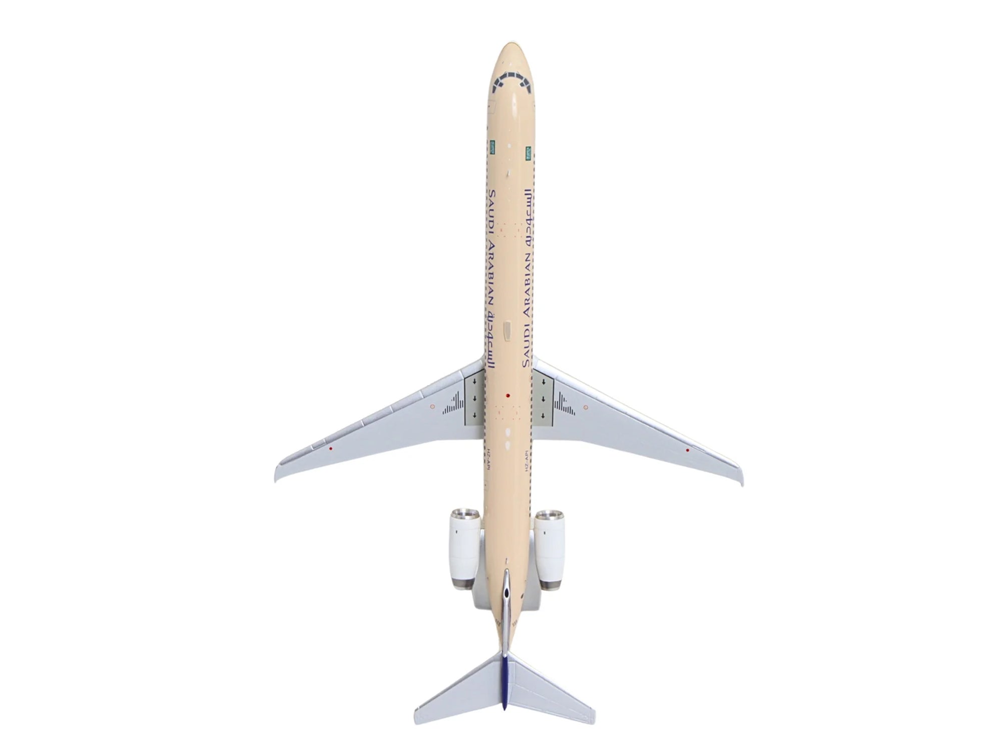 McDonnell Douglas MD-90 Commercial Aircraft "Saudia Airlines" (HZ-API) Beige with Blue Tail "Gemini 200" Series 1/200 Diecast Model by GeminiJets - image 4