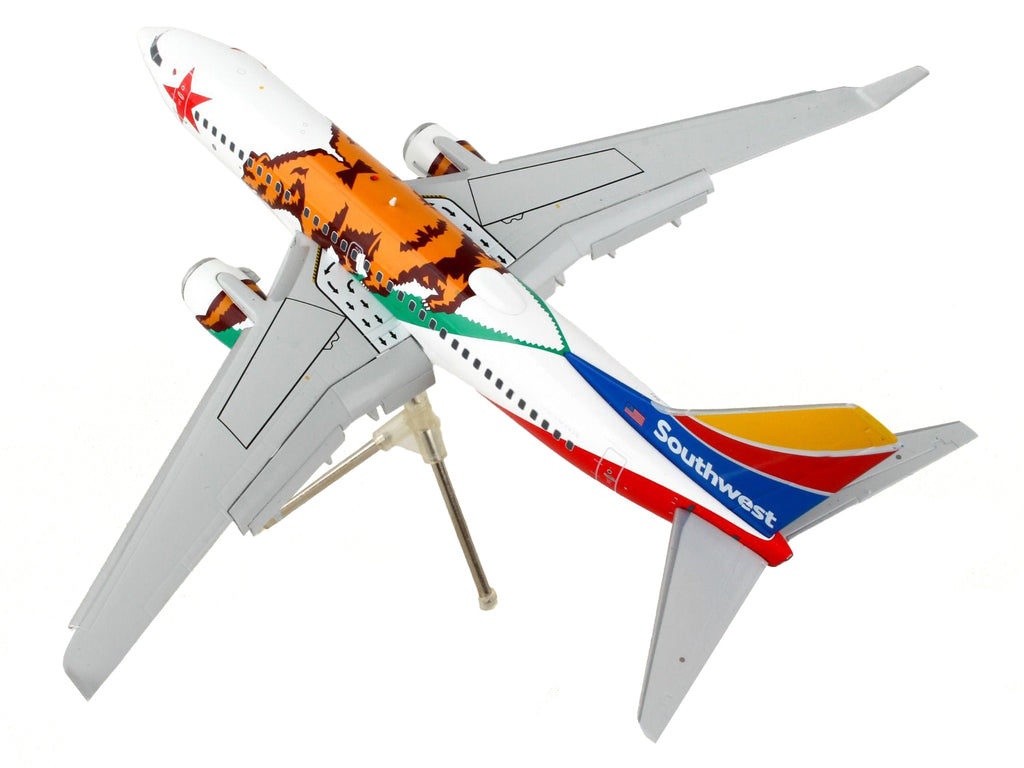 Boeing 737-700 Commercial Aircraft with Flaps Down "Southwest Airlines - California One" California Flag Livery "Gemini 200" Series 1/200 Diecast Model Airplane by GeminiJets - image 4