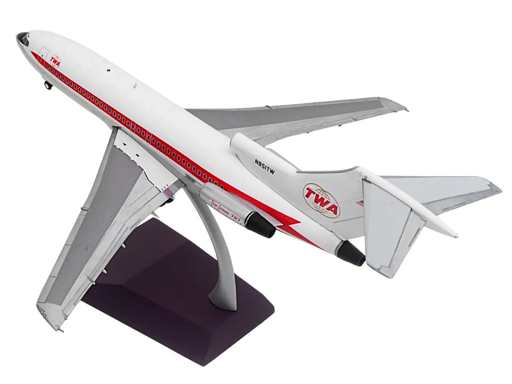 Boeing 727-100 Commercial Aircraft "Trans World Airlines (TWA)" (N851TW) White with Red Stripes "Gemini 200" Series 1/200 Diecast Model Airplane by GeminiJets - image 3