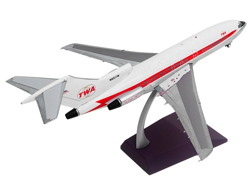Boeing 727-100 Commercial Aircraft "Trans World Airlines (TWA)" (N851TW) White with Red Stripes "Gemini 200" Series 1/200 Diecast Model Airplane by GeminiJets - image 4