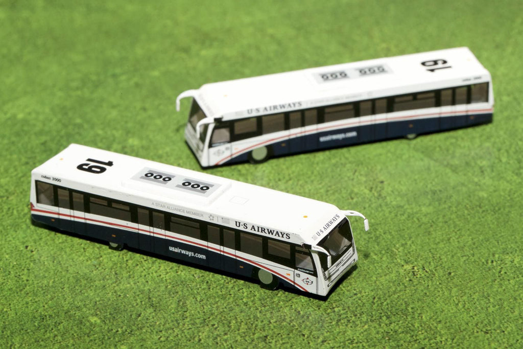 Cobus 3000 Passenger Bus White and Blue "US Airways Shuttle Bus" 2 Piece Set "Gemini 200" Series Diecast Models by GeminiJets - image 2