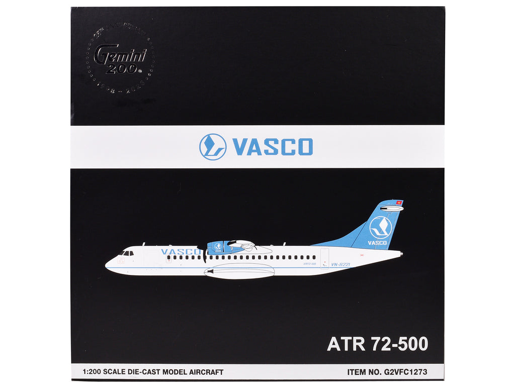ATR 72-500 Commercial Aircraft "Vietnam Air Services Company (VASCO)" (VN-B221) White with Blue Tail "Gemini 200" Series 1/200 Diecast Model Airplane by GeminiJets - image 3