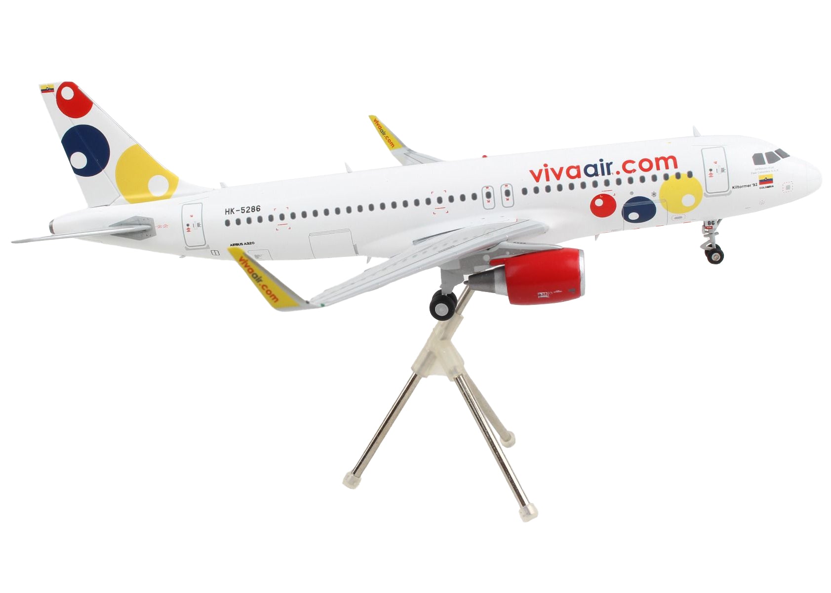 Airbus A320 Commercial Aircraft "Viva Air" White with Tail Graphics "Gemini 200" Series 1/200 Diecast Model Airplane by GeminiJets - image 2
