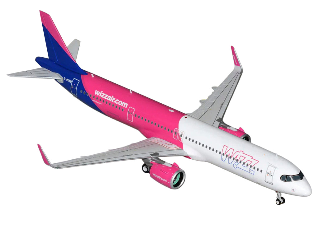 Airbus A321neo Commercial Aircraft "Wizz Air" (G-WUNB) White and Pink with Purple Tail "Gemini 200" Series 1/200 Diecast Model by GeminiJets - image 2