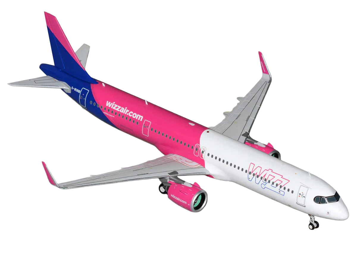 Airbus A321neo Commercial Aircraft "Wizz Air" (G-WUNB) White and Pink with Purple Tail "Gemini 200" Series 1/200 Diecast Model by GeminiJets - image 2