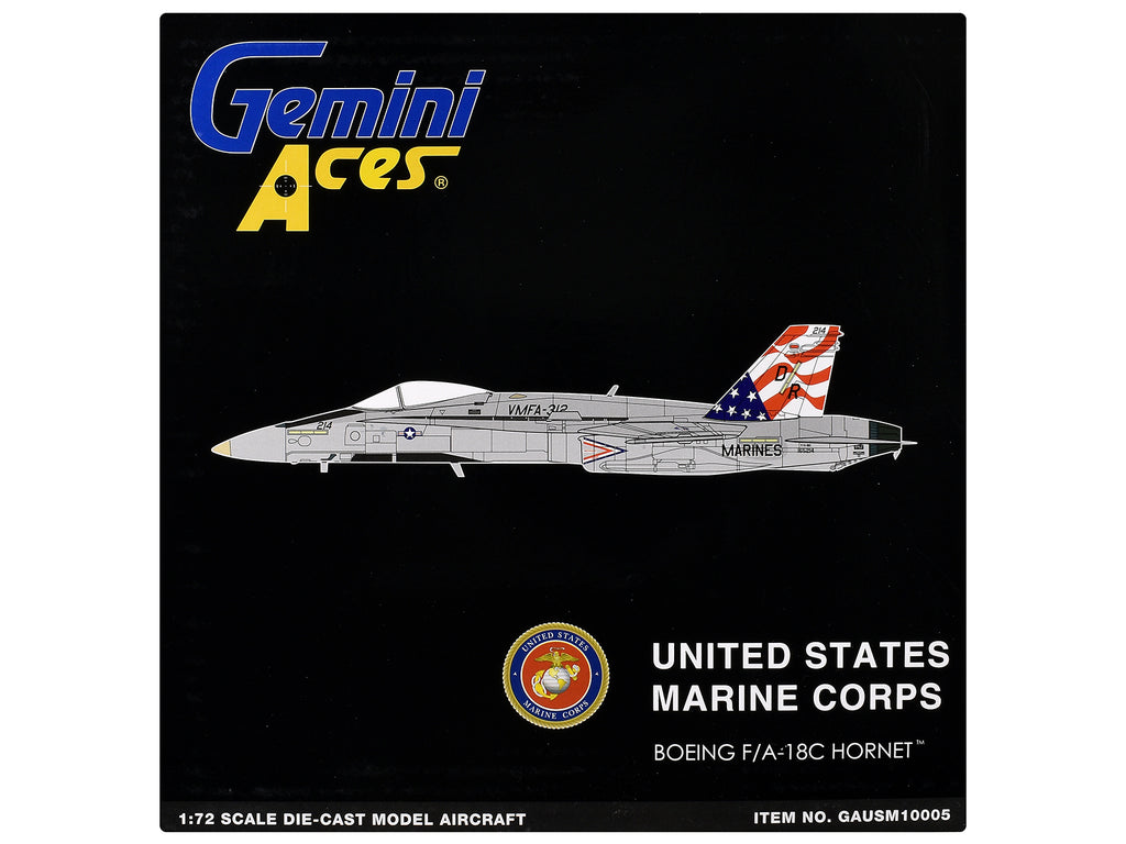 Boeing F/A-18C Hornet Fighter Aircraft "VMFA-312 Checkerboards" (165214) United States Marine Corps "Gemini Aces" Series 1/72 Diecast Model Airplane by GeminiJets - image 3