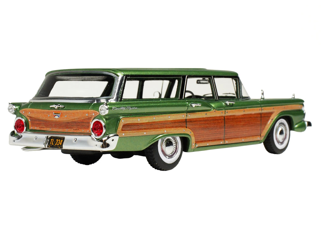 1959 Ford Country Squire Sherwood Green Metallic with Woodgrain Sides and Green Interior Limited Edition to 200 pieces Worldwide 1/43 Model Car by Goldvarg Collection - image 4