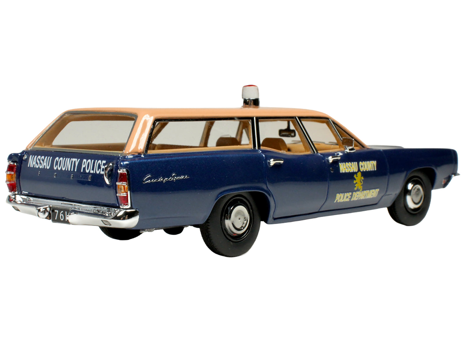1970 Ford Country Squire Wagon Police Car "Nassau County Police Department" Blue and Tan Limited Edition to 200 pieces Worldwide 1/43 Model Car by Goldvarg Collection - image 4