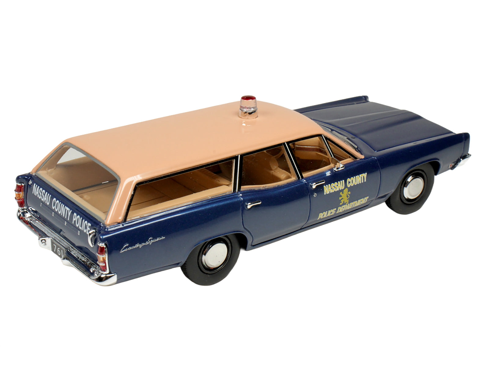 1970 Ford Country Squire Wagon Police Car "Nassau County Police Department" Blue and Tan Limited Edition to 200 pieces Worldwide 1/43 Model Car by Goldvarg Collection - image 5