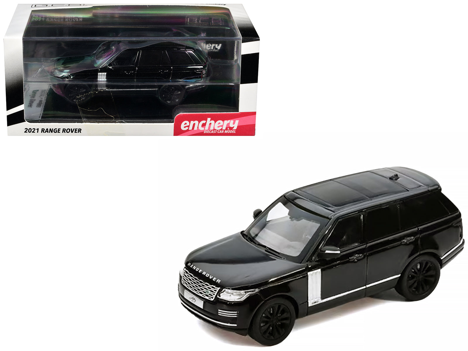 2021 Land Rover Range Rover Black 1/64 Diecast Model Car by GCD x Enchery