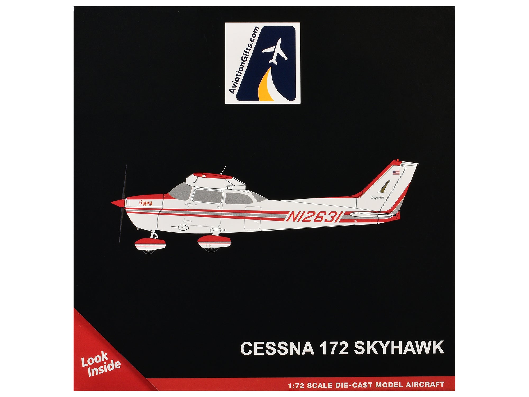 Cessna 172 Skyhawk Aircraft "N12631" Red and White "Gemini General Aviation" Series 1/72 Diecast Model by GeminiJets - image 3