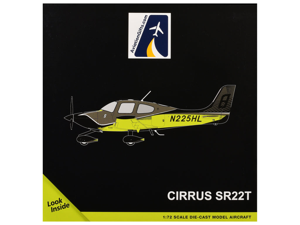 Cirrus SR22T Composite Aircraft (N225HL) Black and Neon Green "Gemini General Aviation" Series 1/72 Diecast Model by GeminiJets - image 3