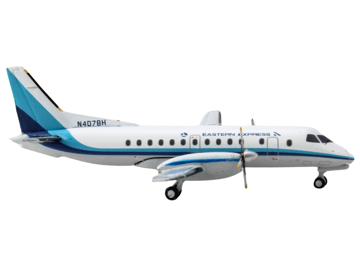 Saab 340B Commercial Aircraft "Eastern Express" (N407BH) White with Blue Stripes 1/400 Diecast Model Airplane by GeminiJets - image 3