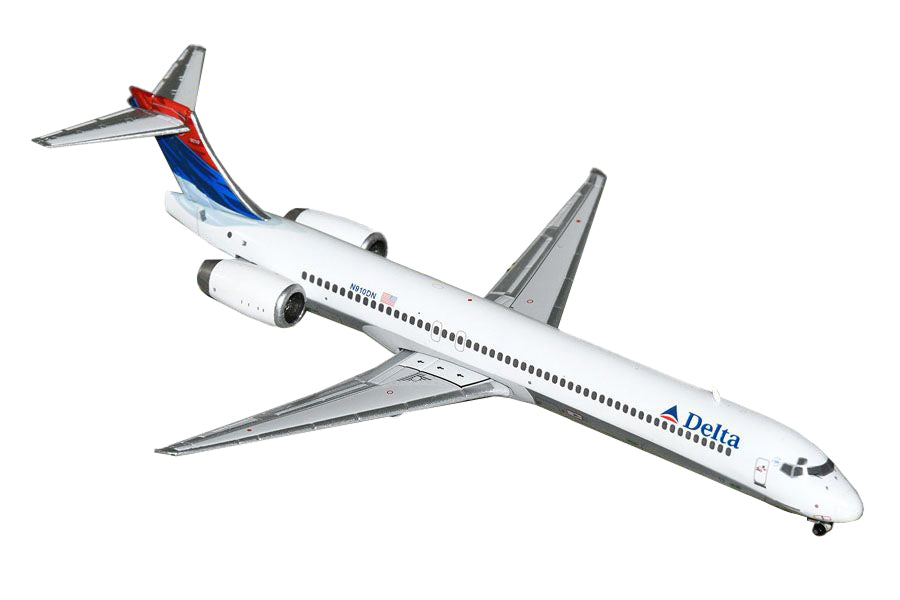 McDonnell Douglas MD-90 Commercial Aircraft "Delta Air Lines" (N910DN) White with Blue and Red Tail 1/400 Diecast Model Airplane by GeminiJets - image 2