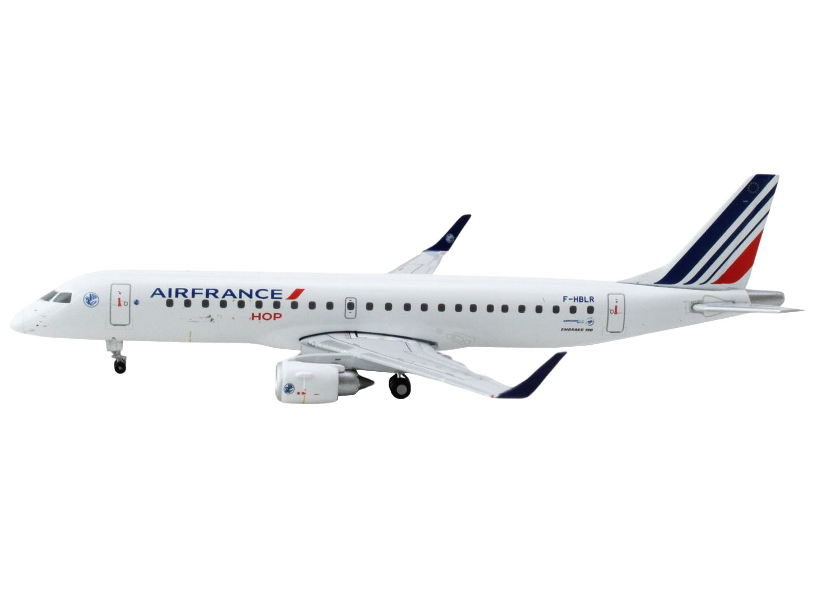 Embraer ERJ-190 Commercial Aircraft "Air France Hop" (F-HBLR) White with Striped Tail 1/400 Diecast Model Airplane by GeminiJets - image 2