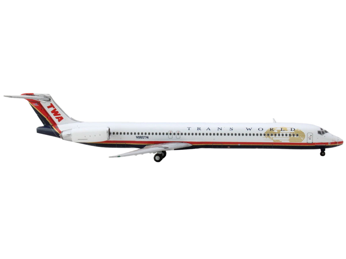 McDonnell Douglas MD-82 Commercial Aircraft "Trans World Airlines" White with Red Stripes 1/400 Diecast Model Airplane by GeminiJets - image 2