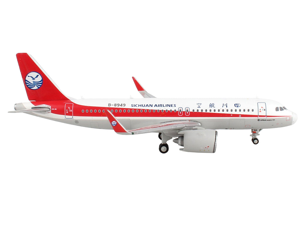 Airbus A320neo Commercial Aircraft "Sichuan Airlines" White with Red Stripes and Tail 1/400 Diecast Model Airplane by GeminiJets - image 2