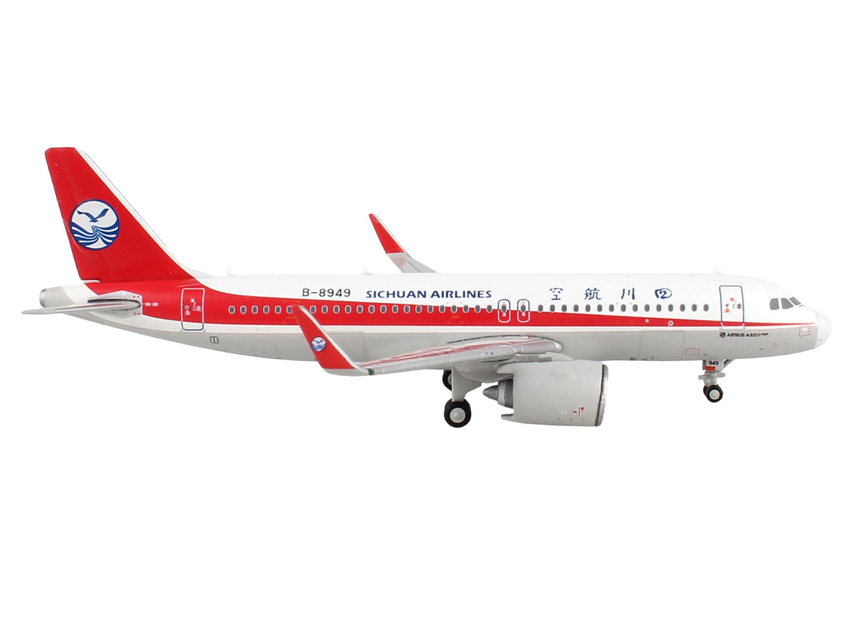Airbus A320neo Commercial Aircraft "Sichuan Airlines" White with Red Stripes and Tail 1/400 Diecast Model Airplane by GeminiJets - image 2
