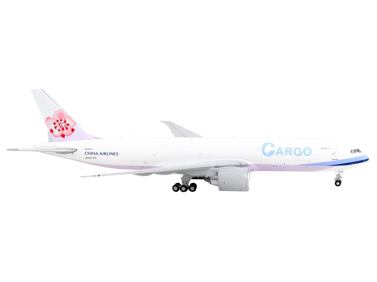 Boeing 777F Commercial Aircraft "China Airlines Cargo" White with Purple Stripes and Tail 1/400 Diecast Model Airplane by GeminiJets - image 2