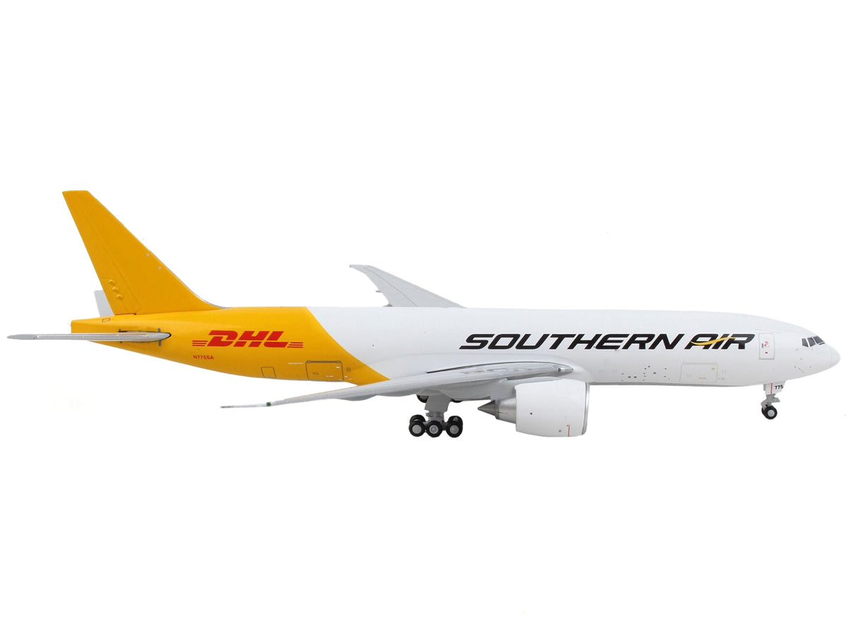 Boeing 777F Commercial Aircraft "Southern Air - DHL" White and Yellow 1/400 Diecast Model Airplane by GeminiJets - image 2