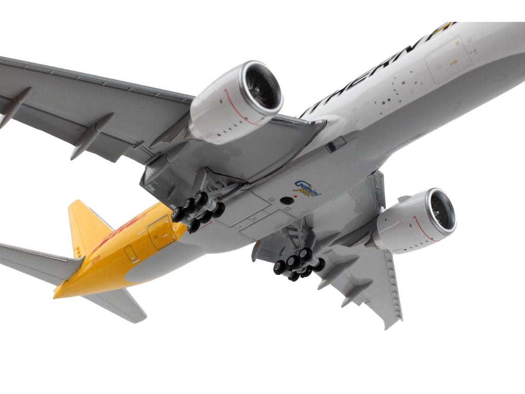 Boeing 777F Commercial Aircraft with Flaps Down "Southern Air - DHL" White and Yellow 1/400 Diecast Model Airplane by GeminiJets - image 4