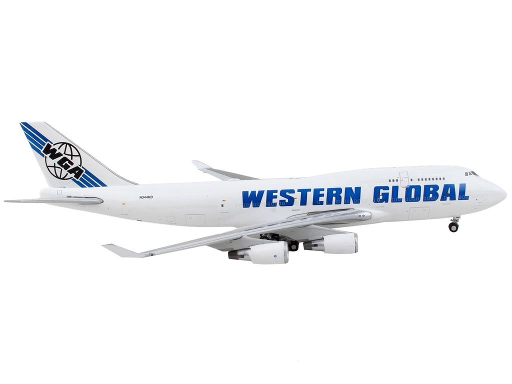 Boeing 747-400F Commercial Aircraft "Western Global" White with Blue Tail Stripes 1/400 Diecast Model Airplane by GeminiJets - image 2