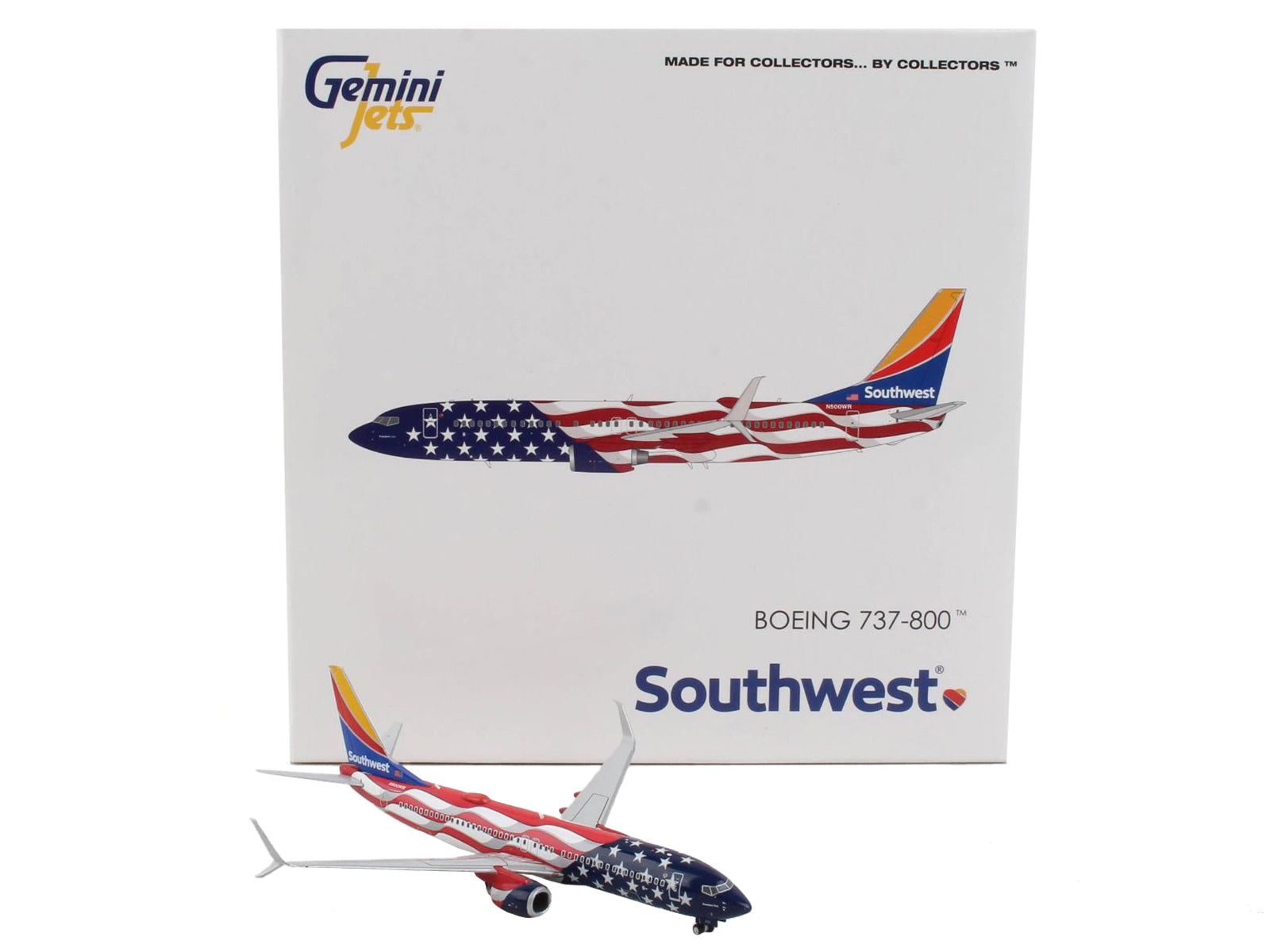 Boeing 737-800 Commercial Aircraft "Southwest Airlines - Freedom One" United States Flag Livery 1/400 Diecast Model Airplane by GeminiJets - image 4