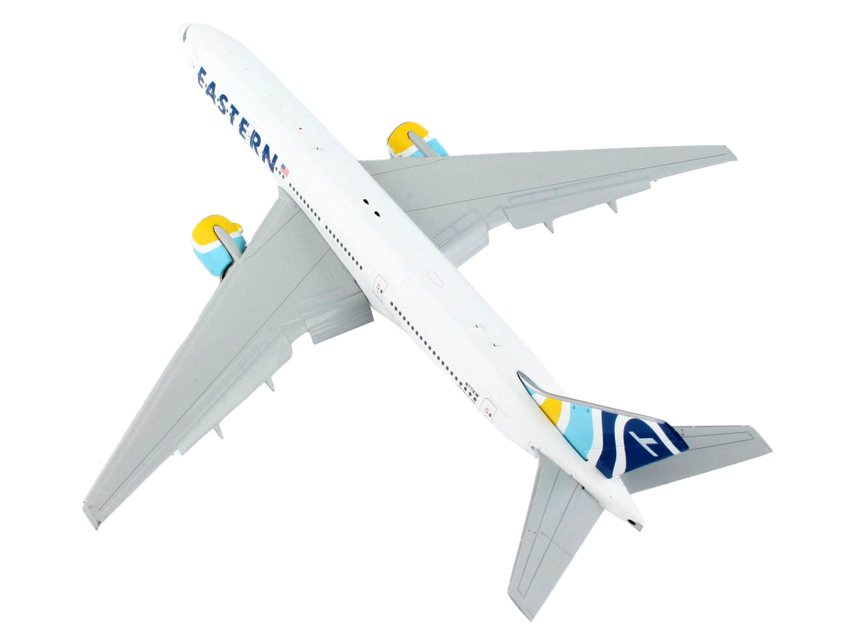 Boeing 777-200ER Commercial Aircraft with Flaps Down "Eastern Air Lines" White with Striped Tail 1/400 Diecast Model Airplane by GeminiJets - image 3