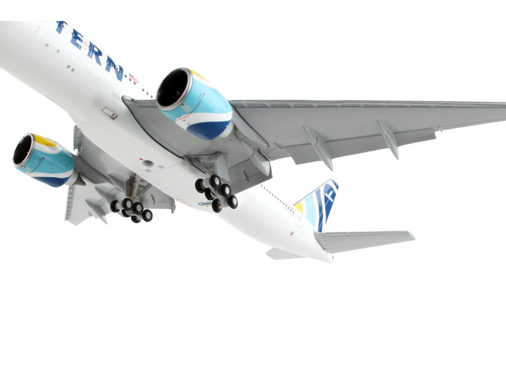 Boeing 777-200ER Commercial Aircraft with Flaps Down "Eastern Air Lines" White with Striped Tail 1/400 Diecast Model Airplane by GeminiJets - image 4
