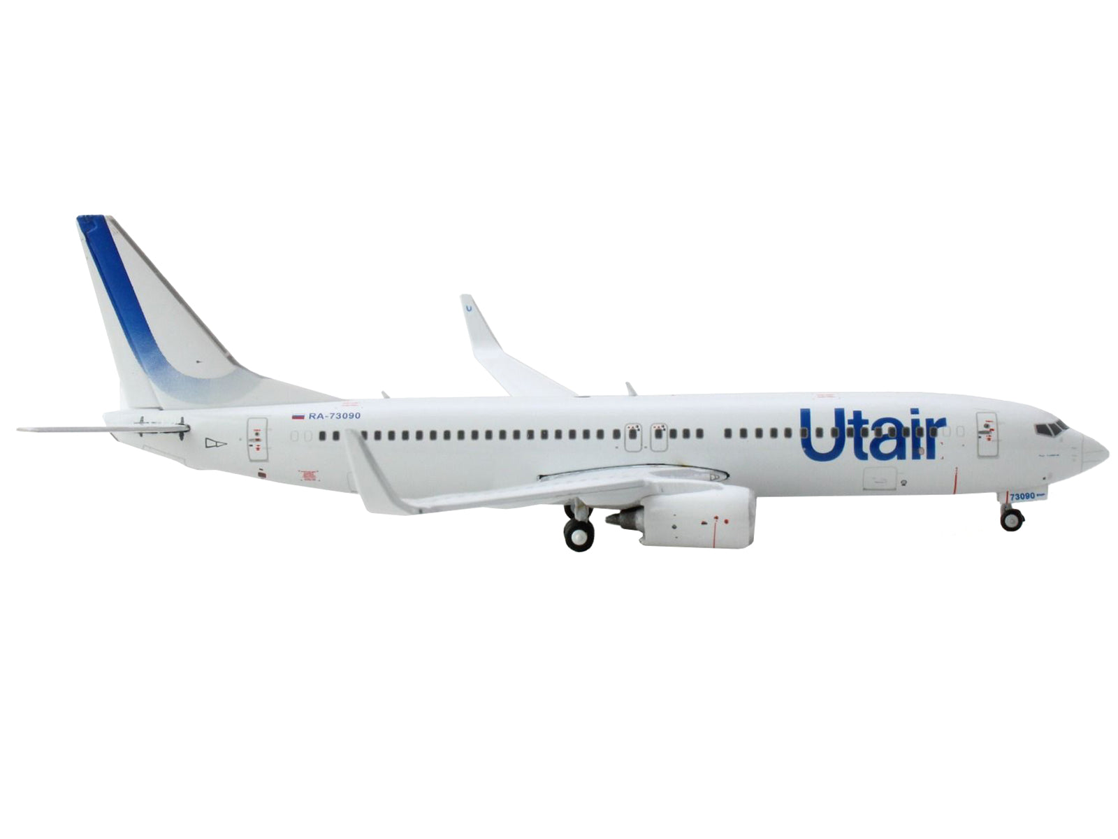 Boeing 737-800 Commercial Aircraft "Utair" White with Blue Tail Stripes 1/400 Diecast Model Airplane by GeminiJets - image 2