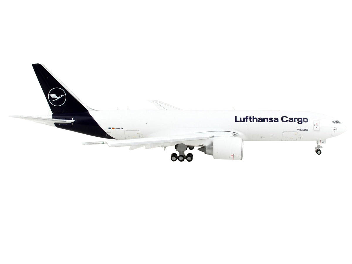 Boeing 777F Commercial Aircraft with Flaps Down "Lufthansa Cargo" White with Dark Blue Tail 1/400 Diecast Model Airplane by GeminiJets - image 2
