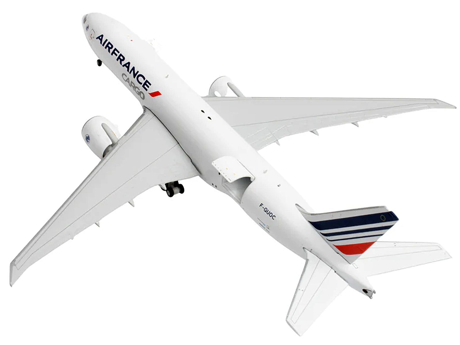 Boeing 777F Commercial Aircraft "Air France Cargo" (F-GUOC) White with Red and Blue Striped Tail "Interactive Series" 1/400 Diecast Model Airplane by GeminiJets - image 3