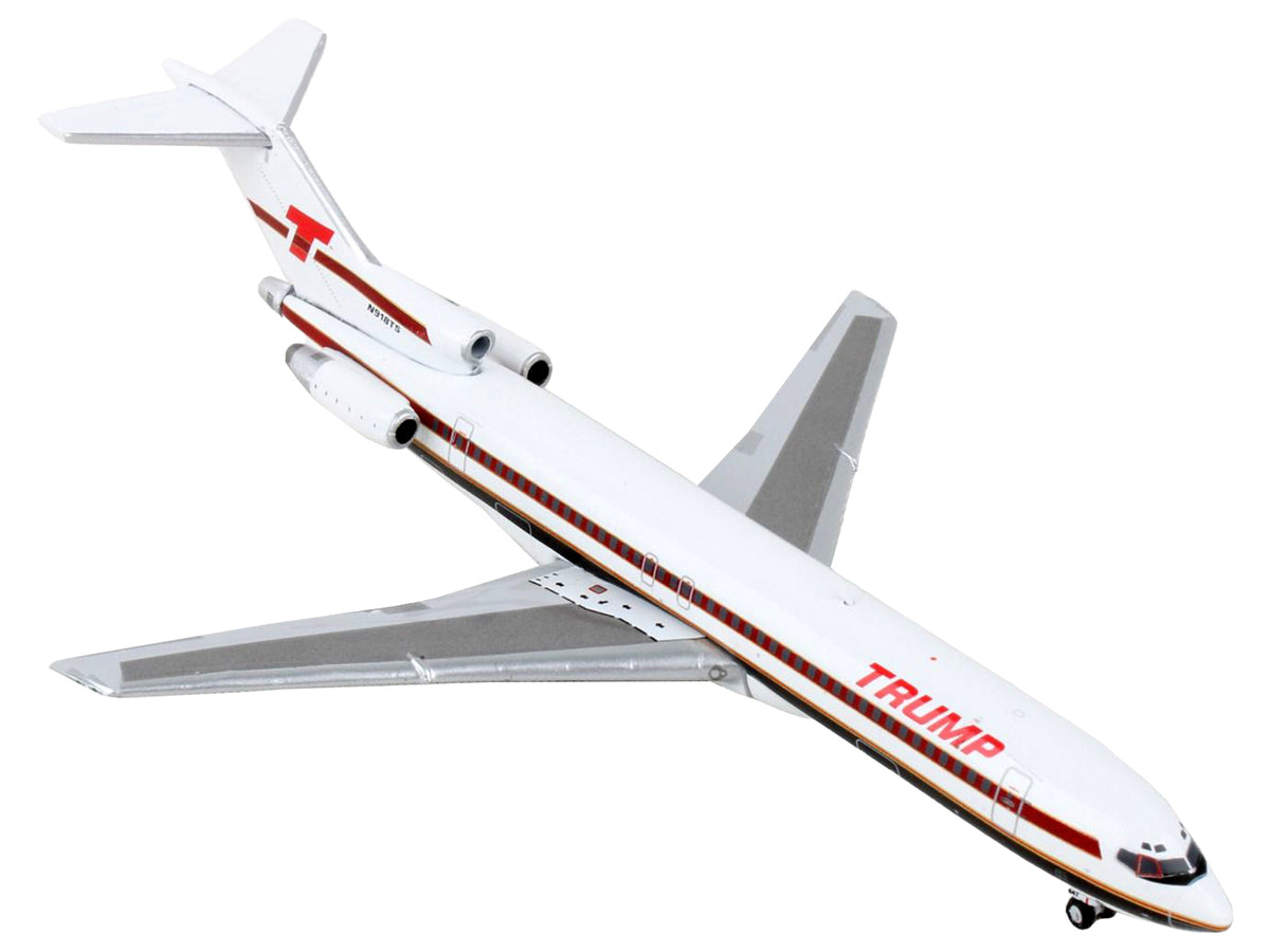 Boeing 727-200 Commercial Aircraft "Trump Shuttle" White with Red Stripes 1/400 Diecast Model Airplane by GeminiJets - image 3