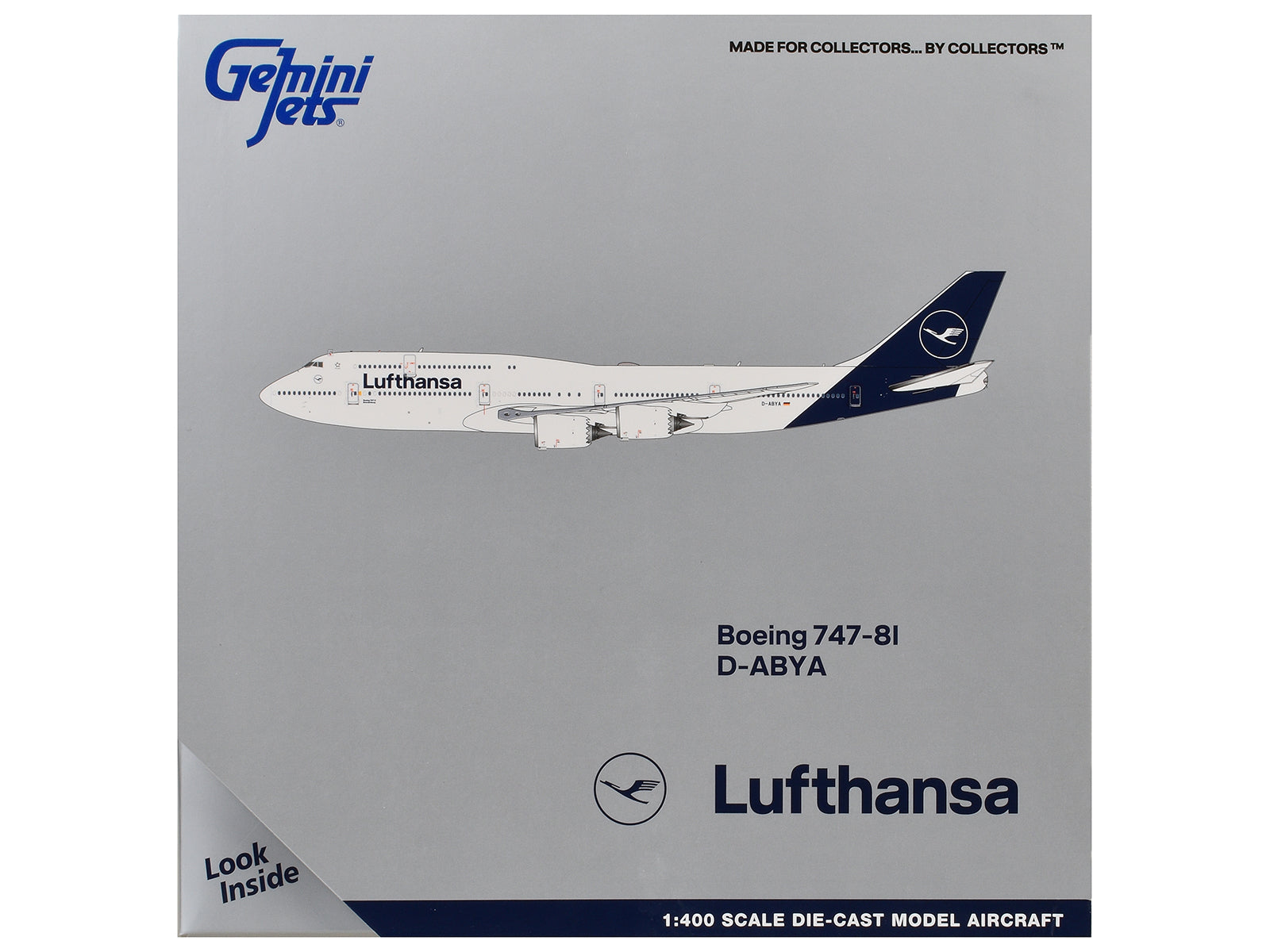Boeing 747-8I Commercial Aircraft "Lufthansa" (D-ABYA) White with Dark Blue Tail 1/400 Diecast Model GeminiJets - image 3