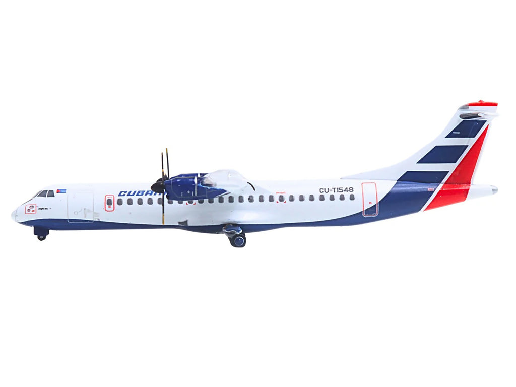 ATR 72-200 Commercial Aircraft "Cubana Airlines" (CU-T1548) White with Red and Blue Stripes 1/400 Diecast Model Airplane by GeminiJets - image 2