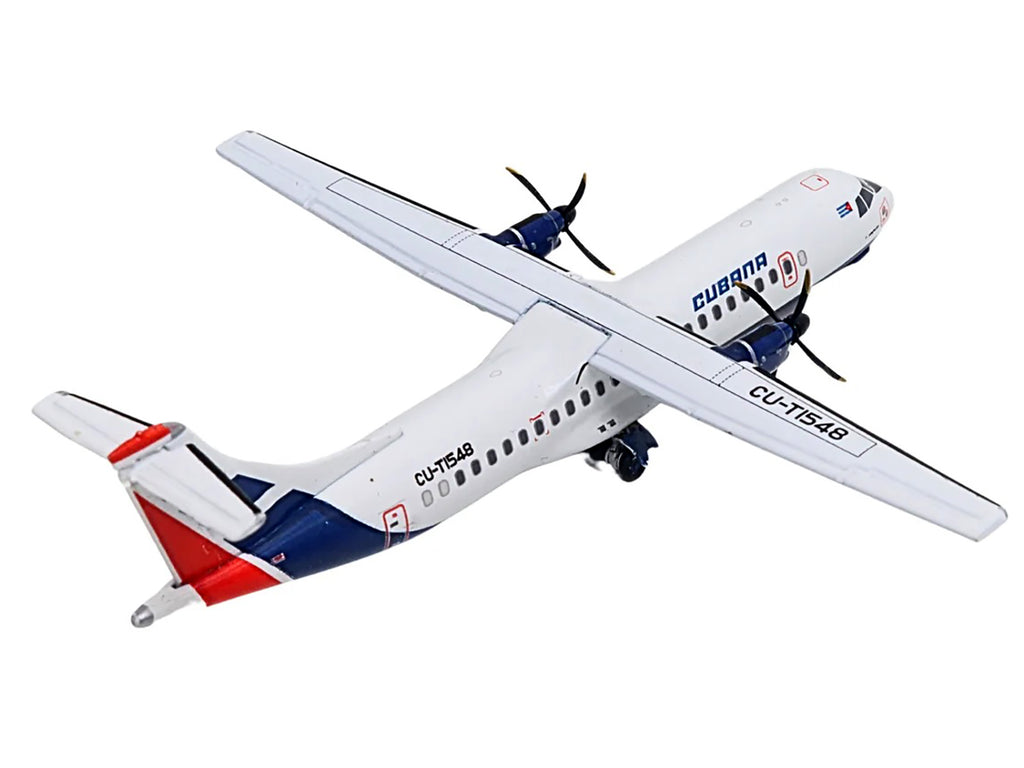 ATR 72-200 Commercial Aircraft "Cubana Airlines" (CU-T1548) White with Red and Blue Stripes 1/400 Diecast Model Airplane by GeminiJets - image 4