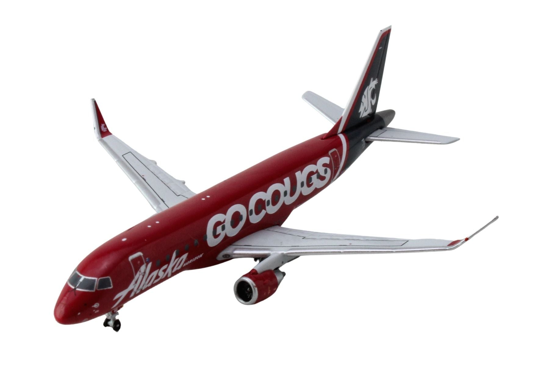 Embraer ERJ-175 Commercial Aircraft "Alaska Airlines/Horizon - Washington State Cougars" (N661QX) Red with Gray Tail 1/400 Diecast Model Airplane by GeminiJets - image 2