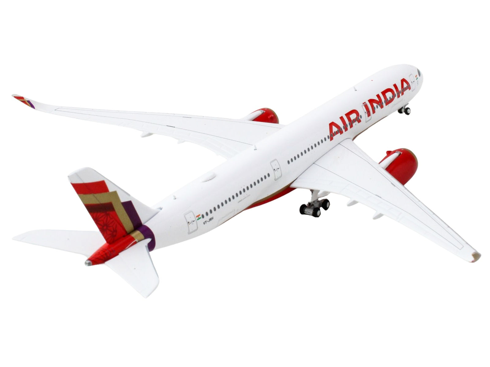 Airbus A350-900 Commercial Aircraft "Air India" (VT-JRH) White with Tail Graphics 1/400 Diecast Model Airplane by GeminiJets - image 2