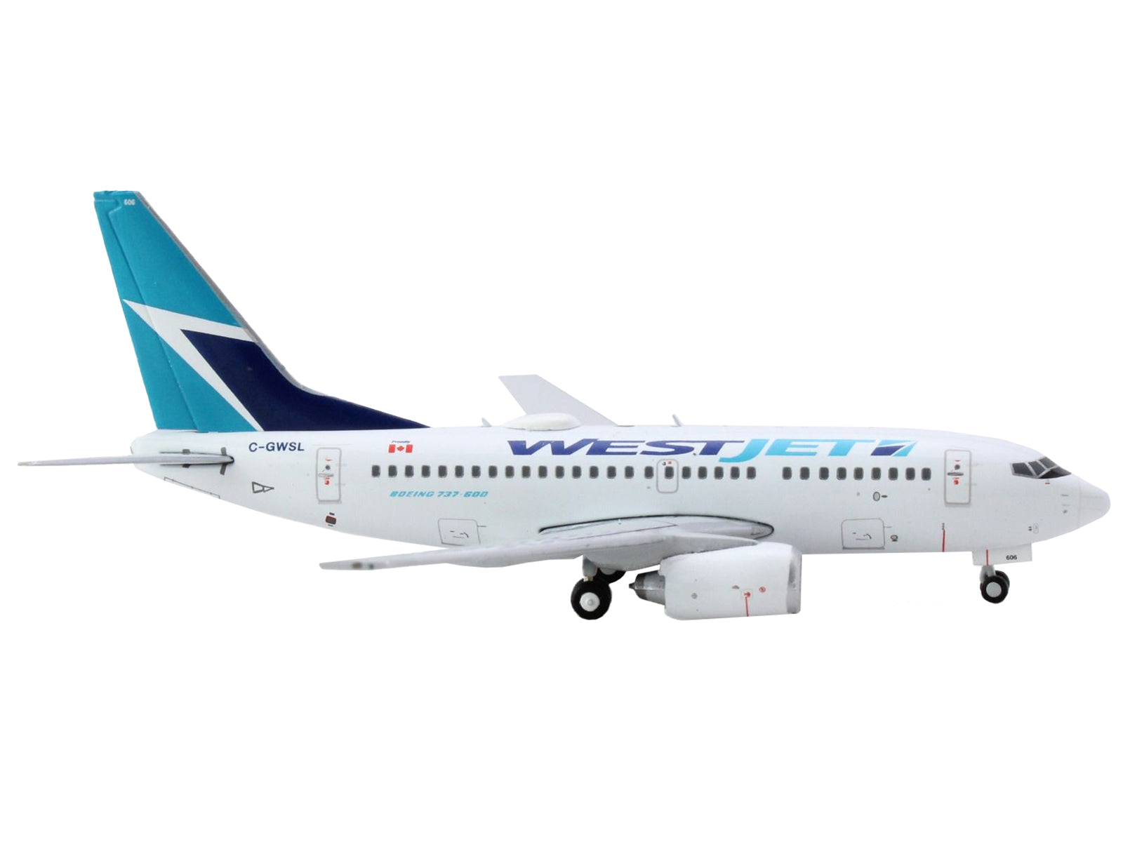 Boeing 737-600 Commercial Aircraft "Westjet Airlines" (C-GWSL) White with Blue Tail 1/400 Diecast Model Airplane by GeminiJets - image 2
