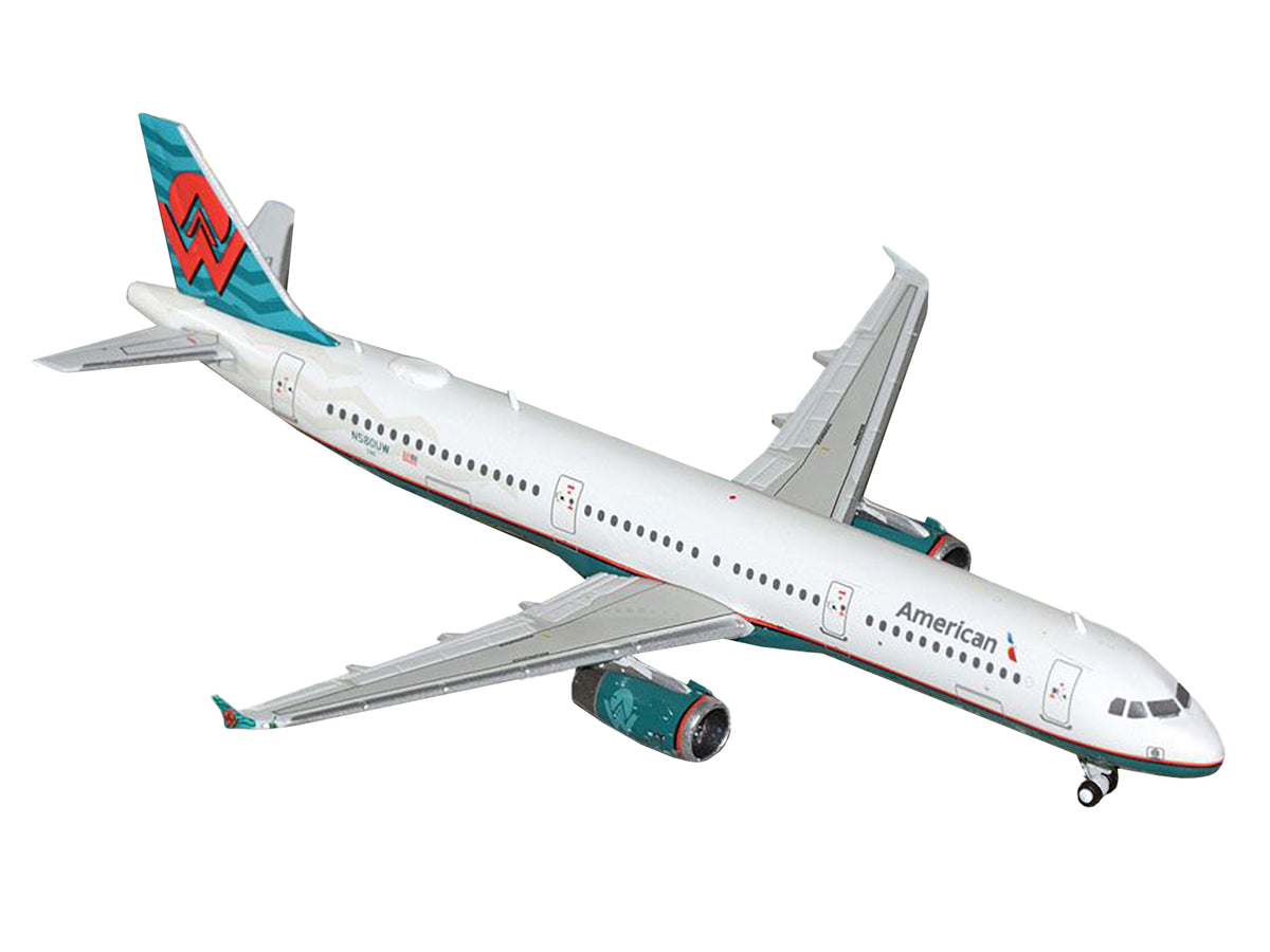 Airbus A321 Commercial Aircraft "American Airlines - America West Heritage Jet" (N580UW) White with Tail Graphics 1/400 Diecast Model Airplane by GeminiJets - image 2