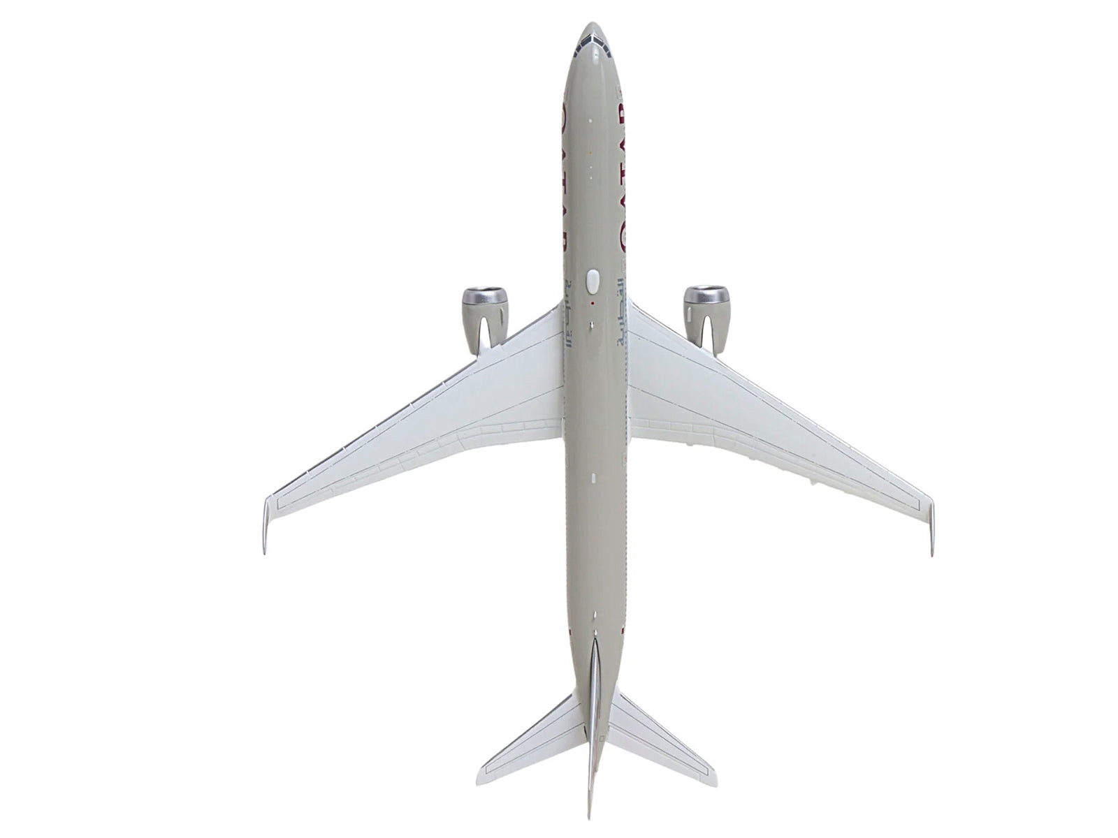 Boeing 777-9 Commercial Aircraft "Qatar Airways" (A7-BKA) Gray with Dark Red Tail Graphics 1/400 Diecast Model GeminiJets - image 5