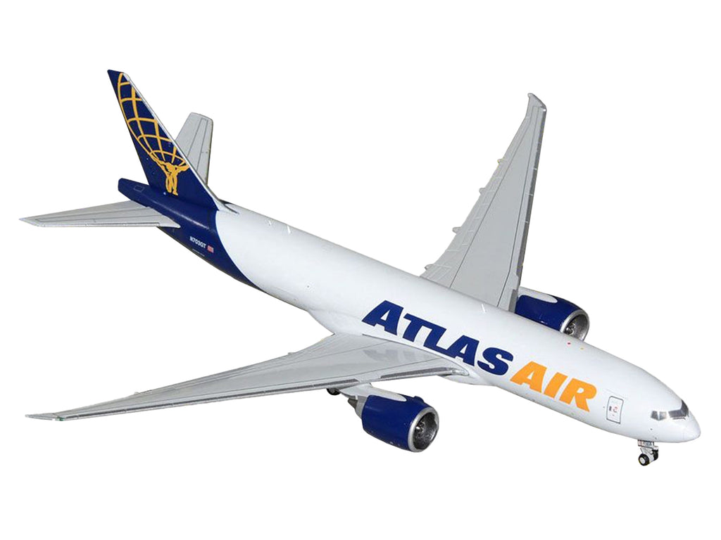 Boeing 777-200LR Commercial Aircraft "Atlas Air" (N703GT) White with Blue Tail 1/400 Diecast Model Airplane by GeminiJets - image 2